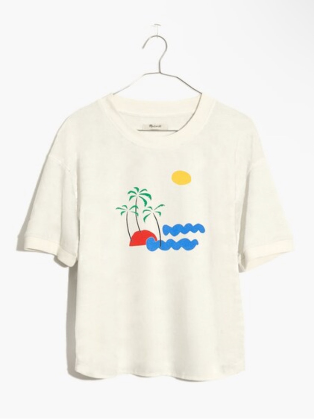 Madewell Island Getaway Graphic Everyday Crop Tee Size XS - cream AN413